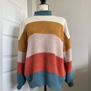 Fuzzy Color-block Jodifl Sweater